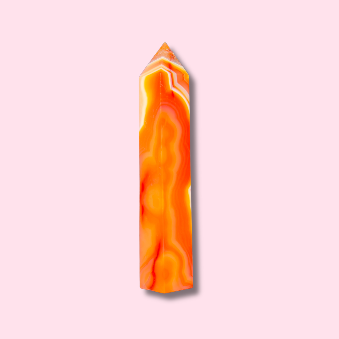 Vibrant Orange Carnelian Agate Tower - Made in Mother Nature