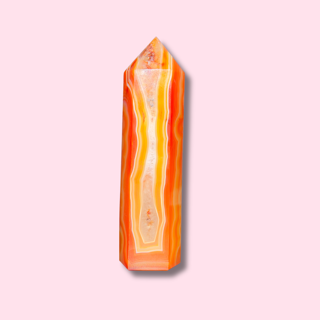 Vibrant Orange Carnelian Agate Tower - Made in Mother Nature