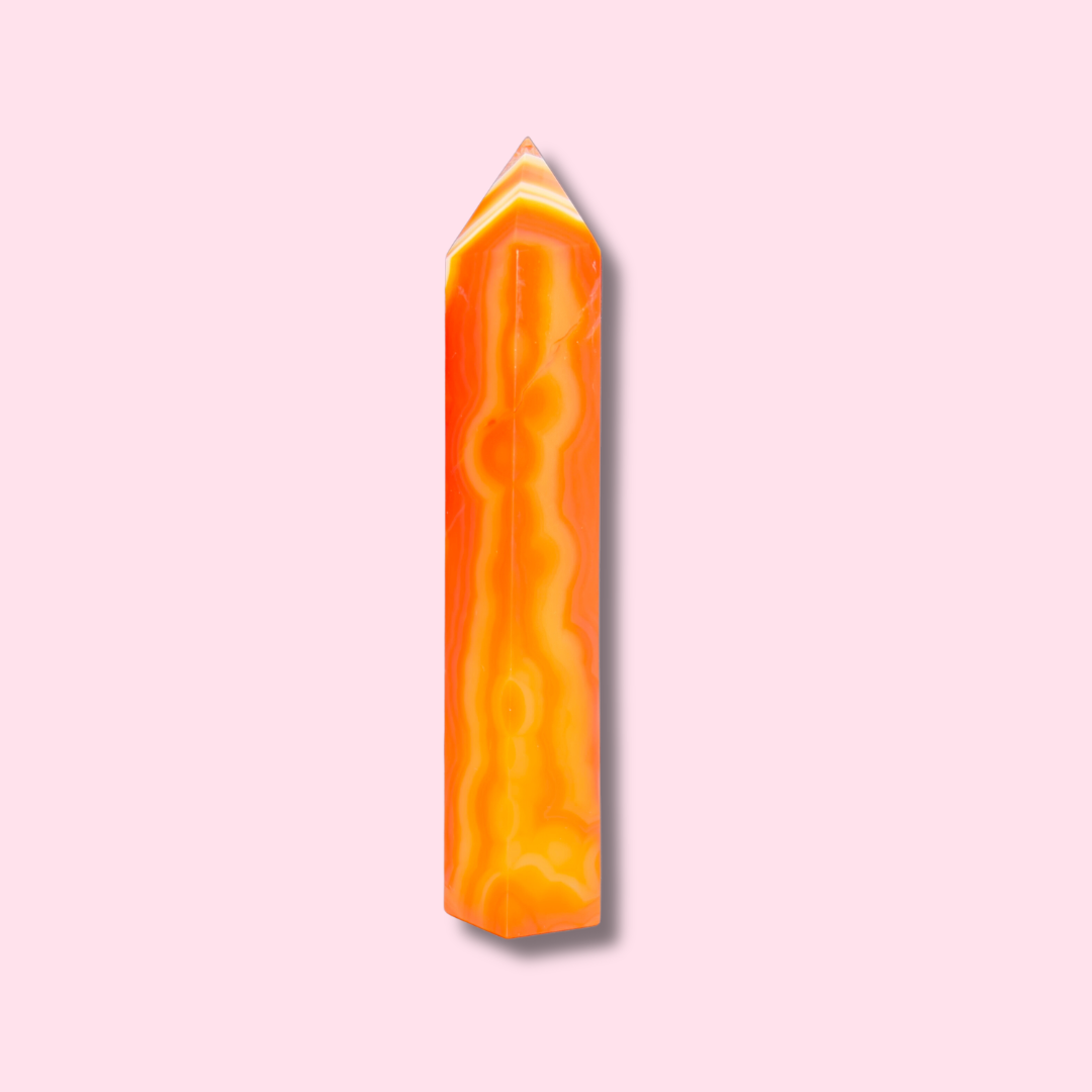 Vibrant Orange Carnelian Agate Tower - Made in Mother Nature