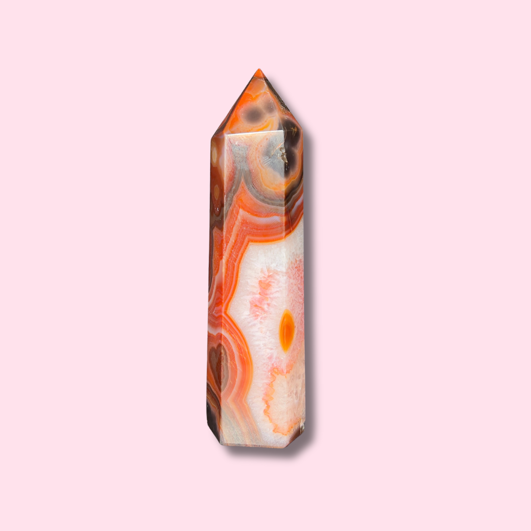 Cool Carnelian Agate Tower With Blue Quartz - Made in Mother Nature