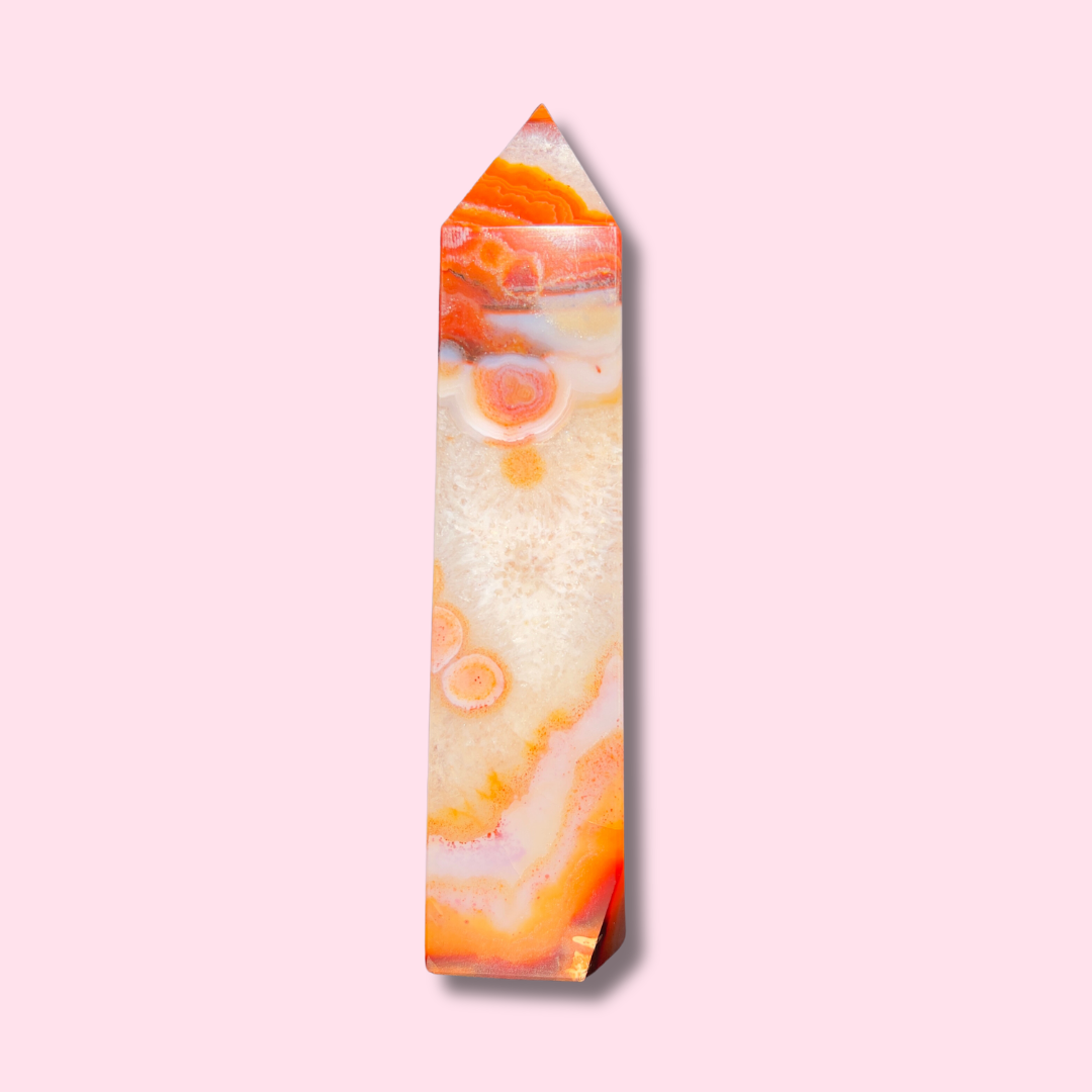 Beautiful Quartz Filled Carnelian Agate Tower - Made in Mother Nature