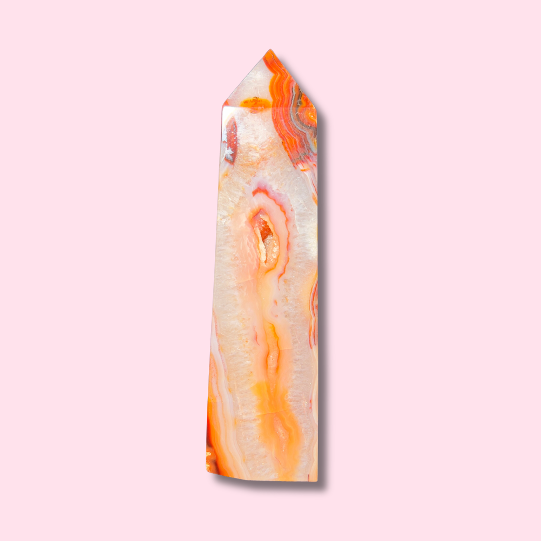 Beautiful Quartz Filled Carnelian Agate Tower - Made in Mother Nature