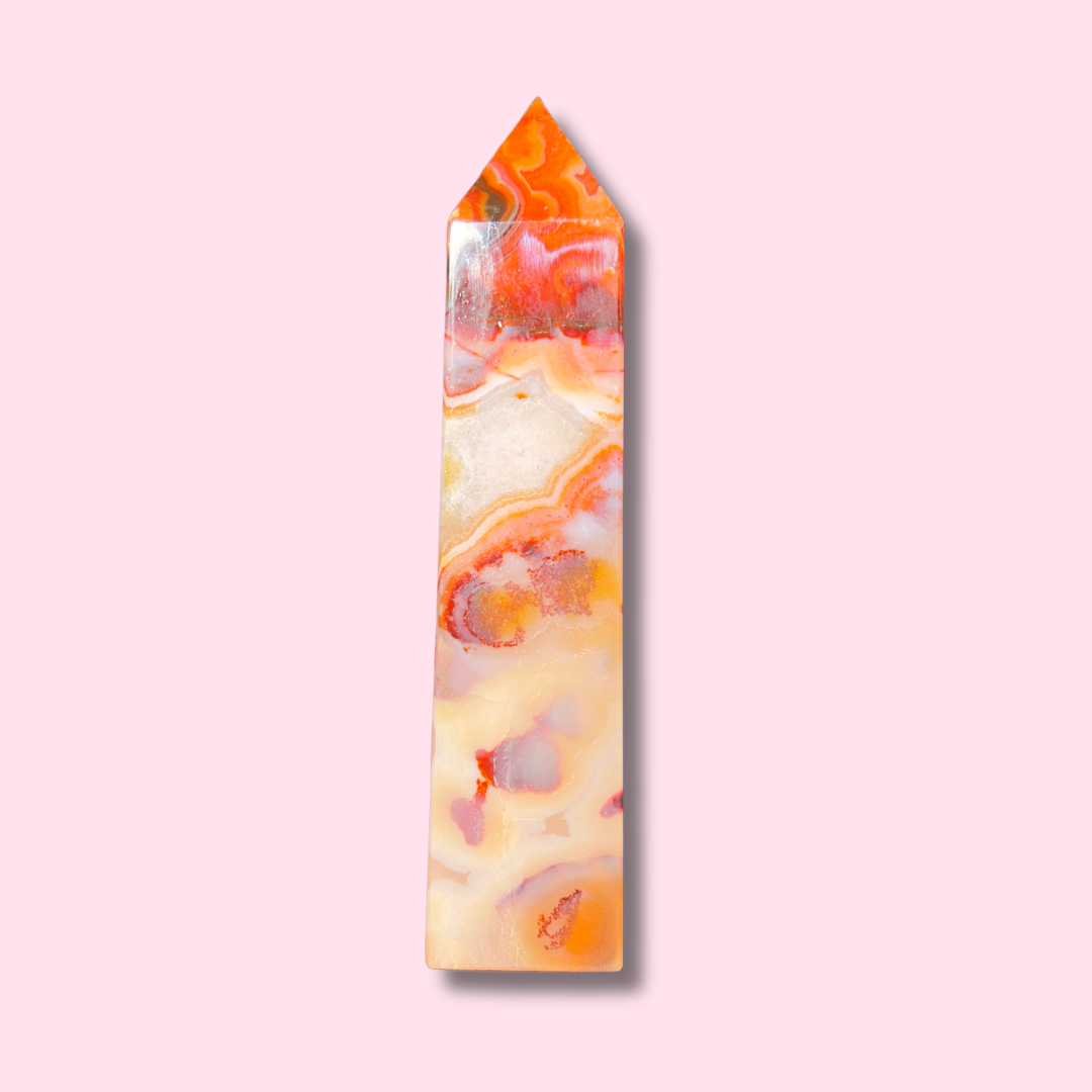 Beautiful Quartz Filled Carnelian Agate Tower - Made in Mother Nature