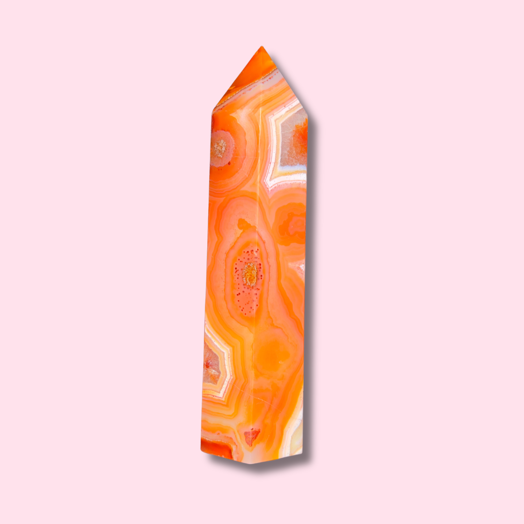 Stunning Banded Carnelian Agate Tower - Made in Mother Nature
