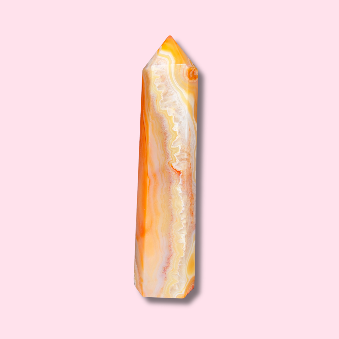 Pretty Pastel Carnelian Agate Tower - Made in Mother Nature