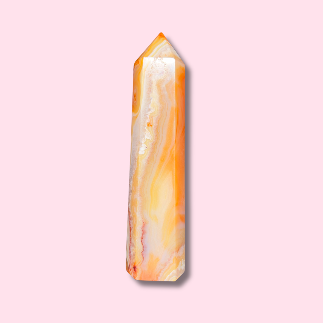 Pretty Pastel Carnelian Agate Tower - Made in Mother Nature