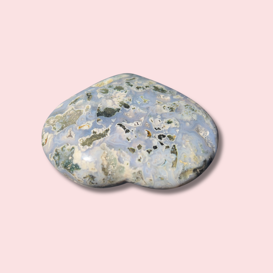 Blue Sea Jasper Heart With Druzy - Made in Mother Nature