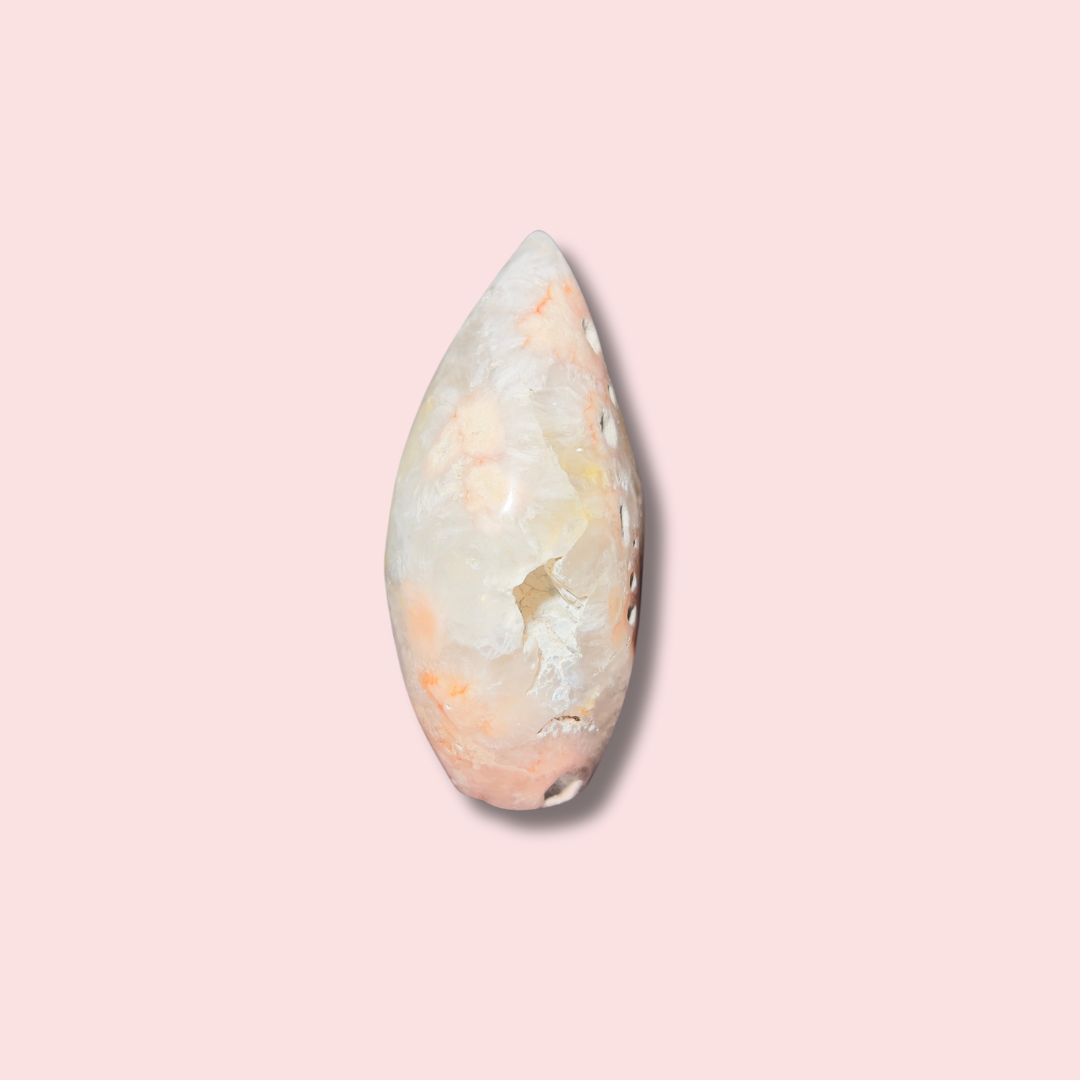 Quartz Filled Pink Amethyst x Flower Agate Flame - Made in Mother Nature