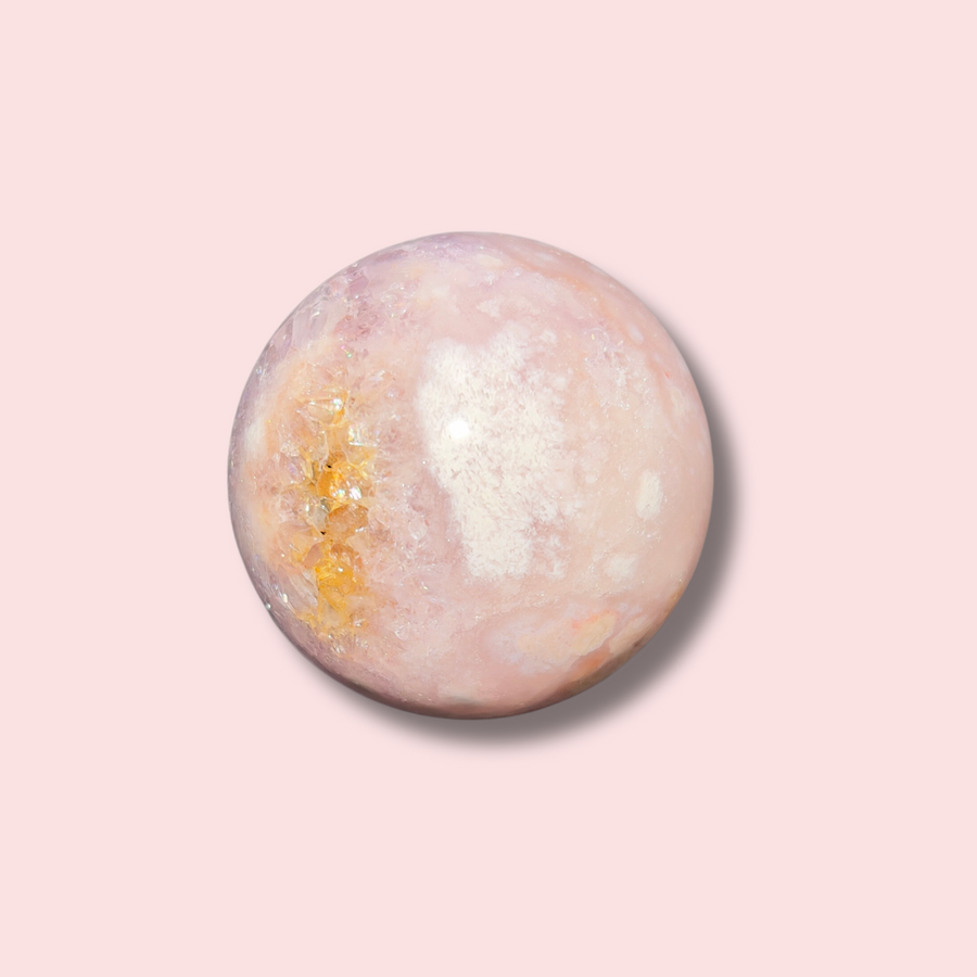 Pink Amethyst x Flower Agate Sphere - Made in Mother Nature