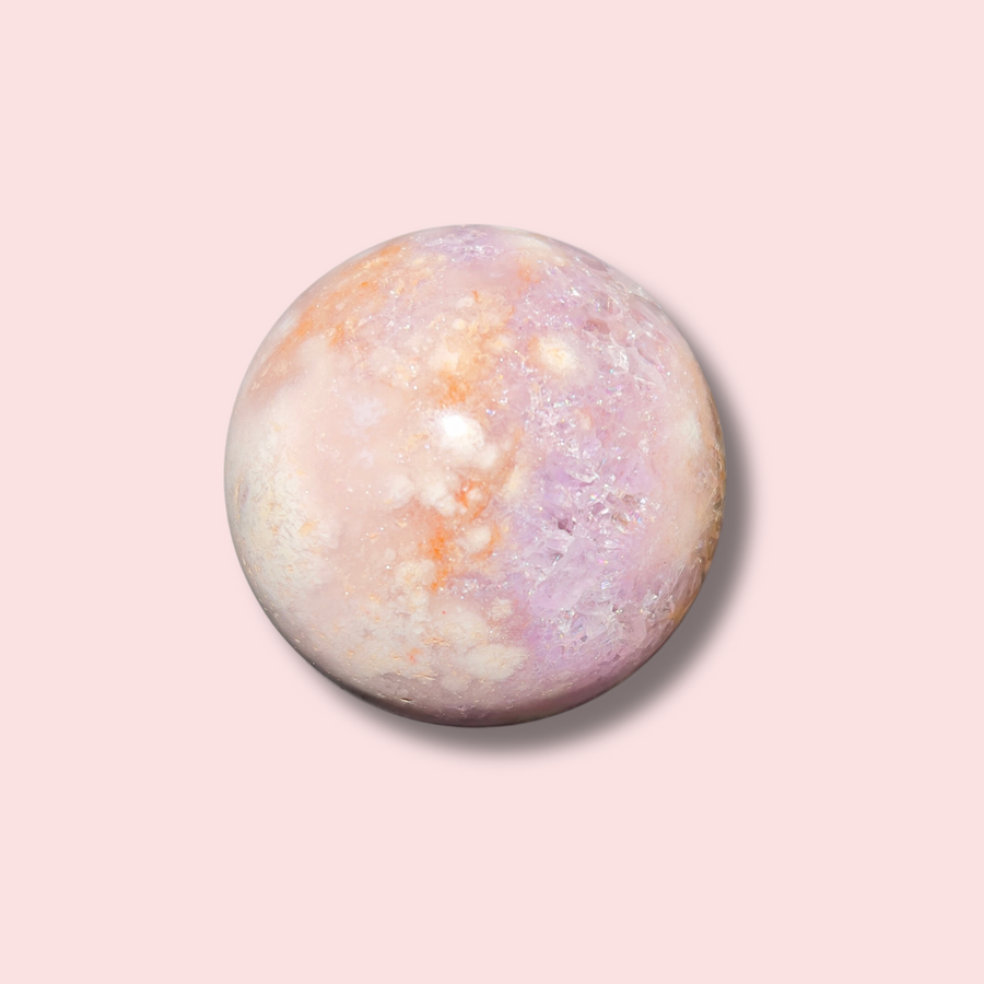 Pink Amethyst x Flower Agate Sphere - Made in Mother Nature