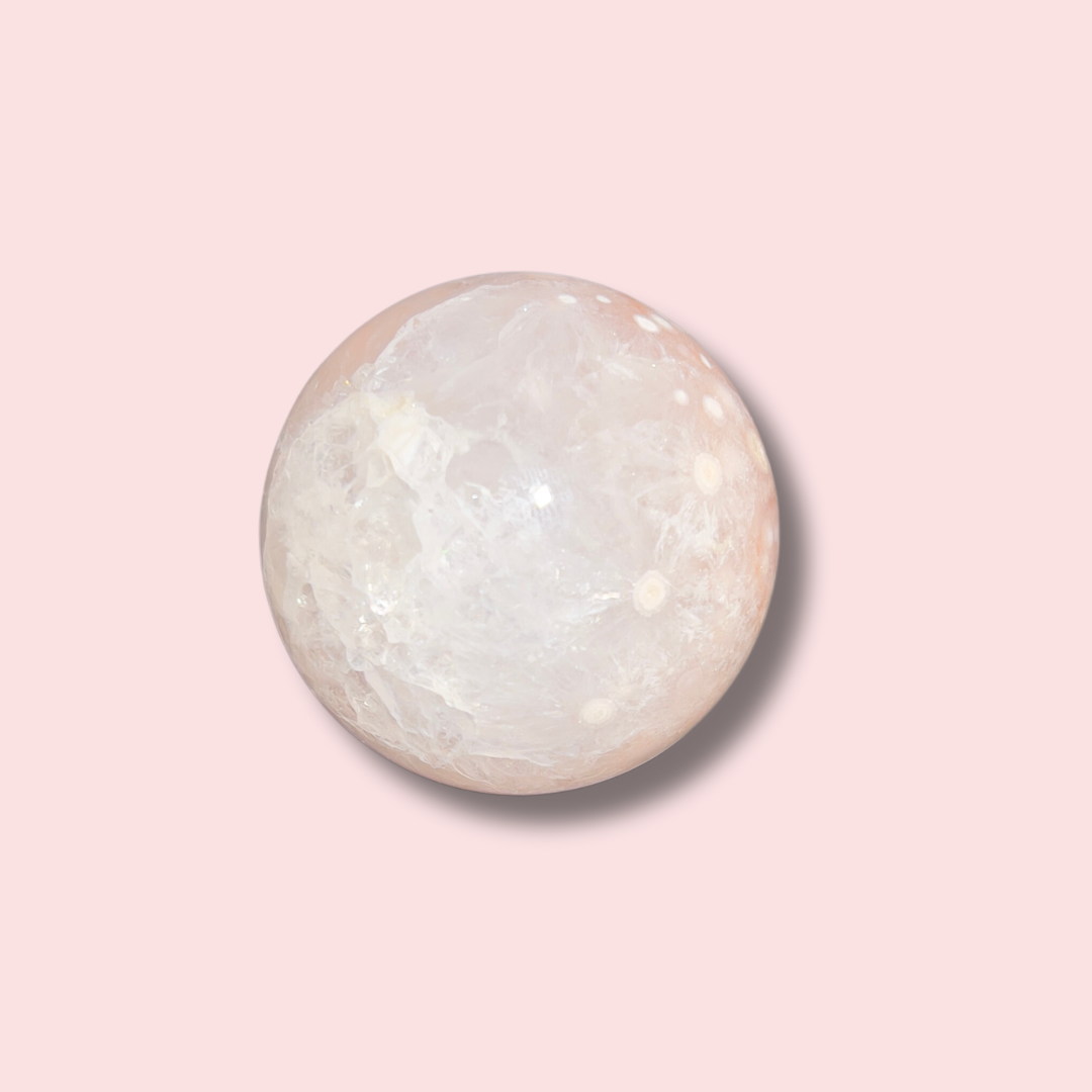 Pink Amethyst x Flower Agate x Carnelian Sphere - Made in Mother Nature