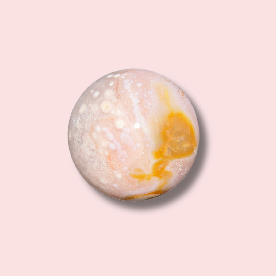 Pink Amethyst x Flower Agate x Carnelian Sphere - Made in Mother Nature