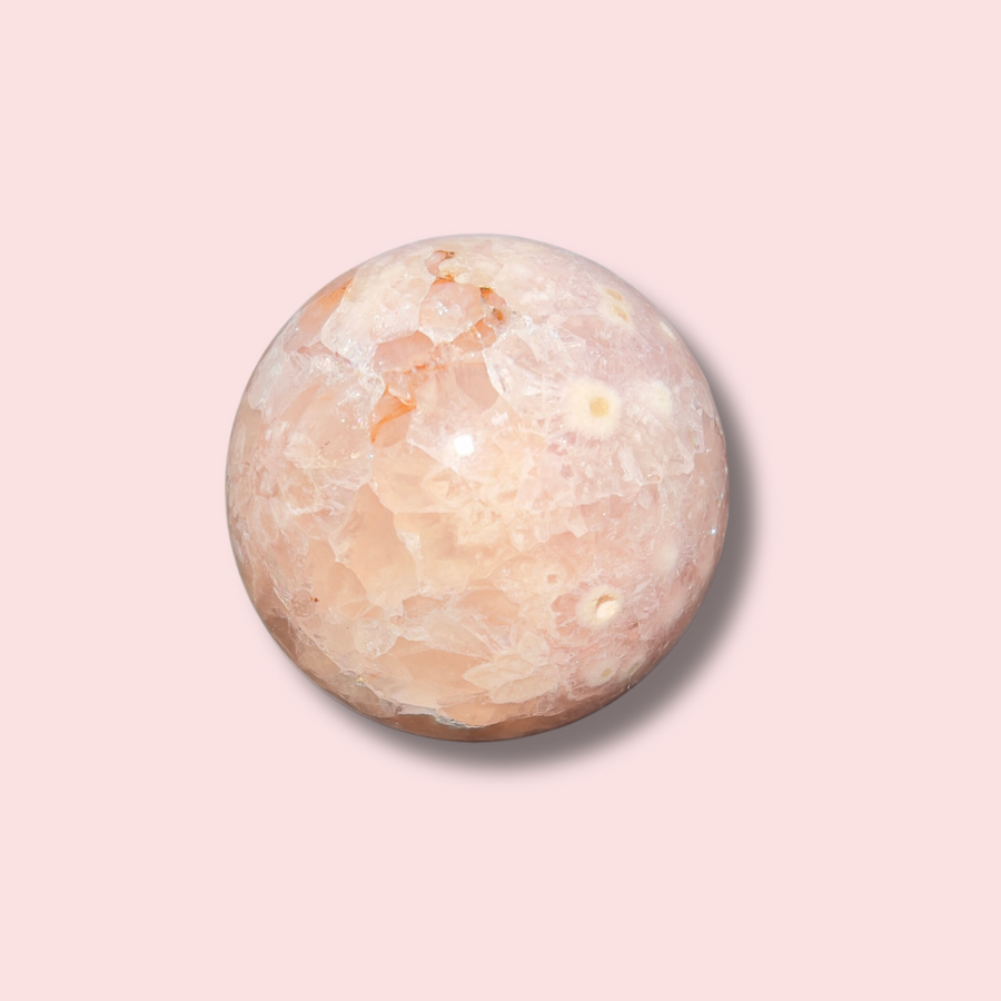 Pink Amethyst x Flower Agate Sphere - Made in Mother Nature