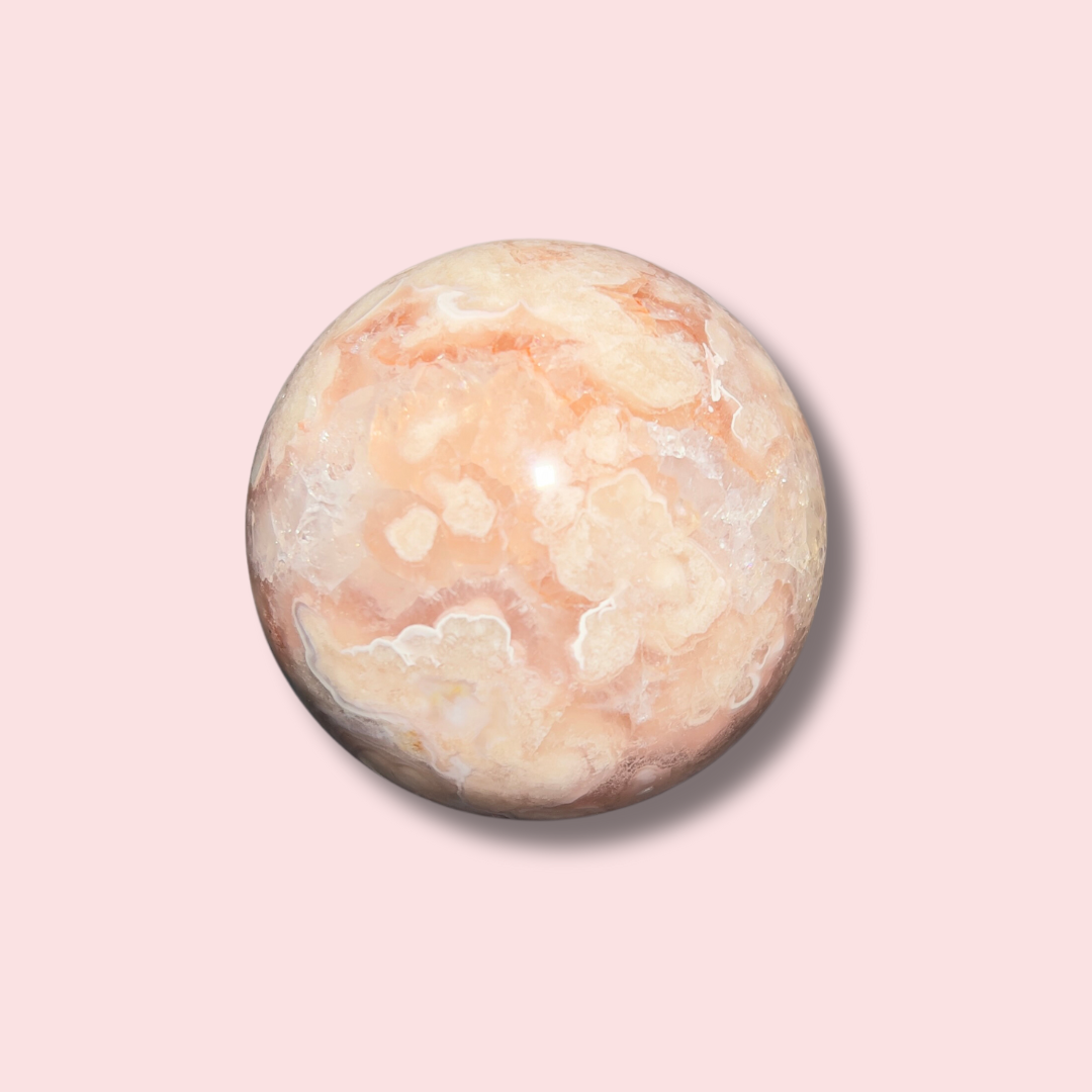 Pink Amethyst x Flower Agate Sphere - Made in Mother Nature