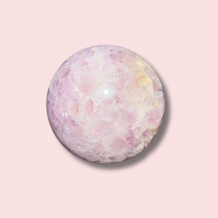 Pink Amethyst x Flower Agate Sphere - Made in Mother Nature