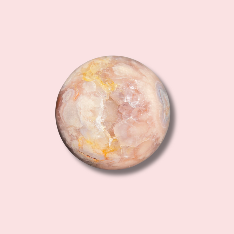 Pink Amethyst x Flower Agate Sphere - Made in Mother Nature