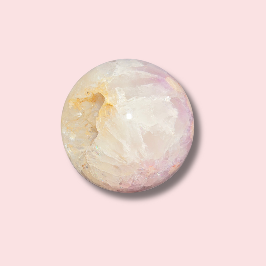 Pink Amethyst x Flower Agate Sphere - Made in Mother Nature