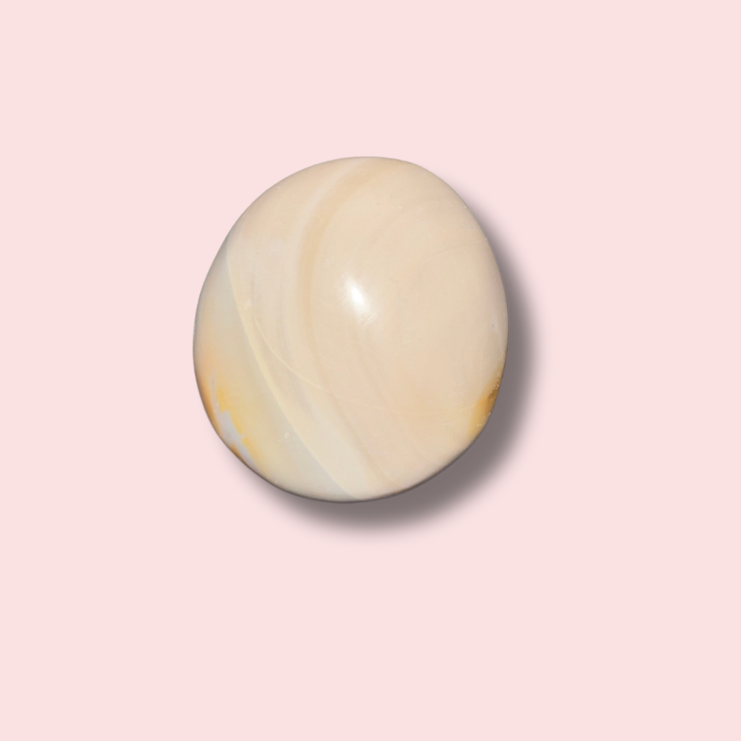 Cute Pastel Sea Jasper Palm Stone - Made in Mother Nature