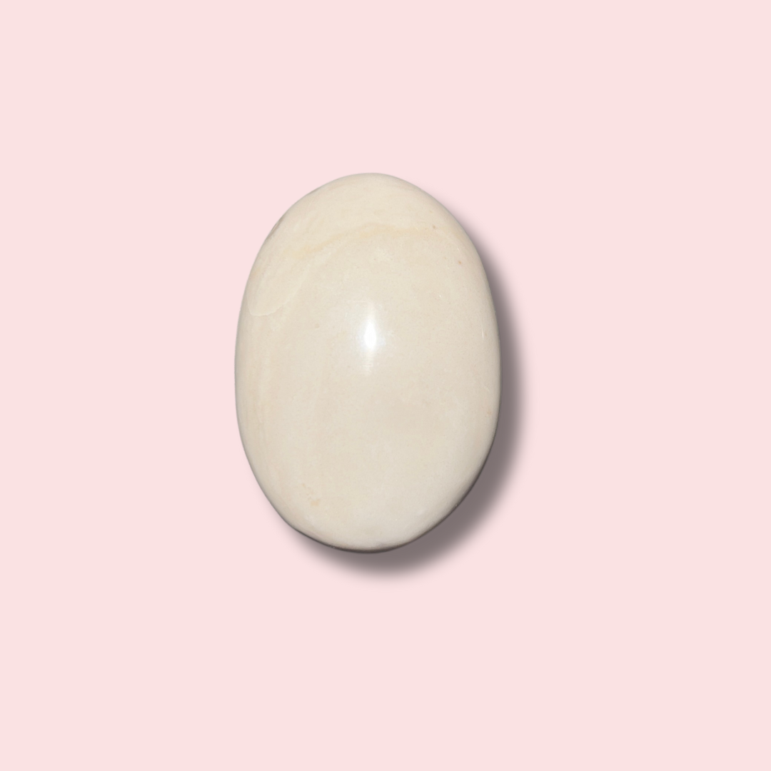Creamy Sea Jasper Palm Stone - Made in Mother Nature