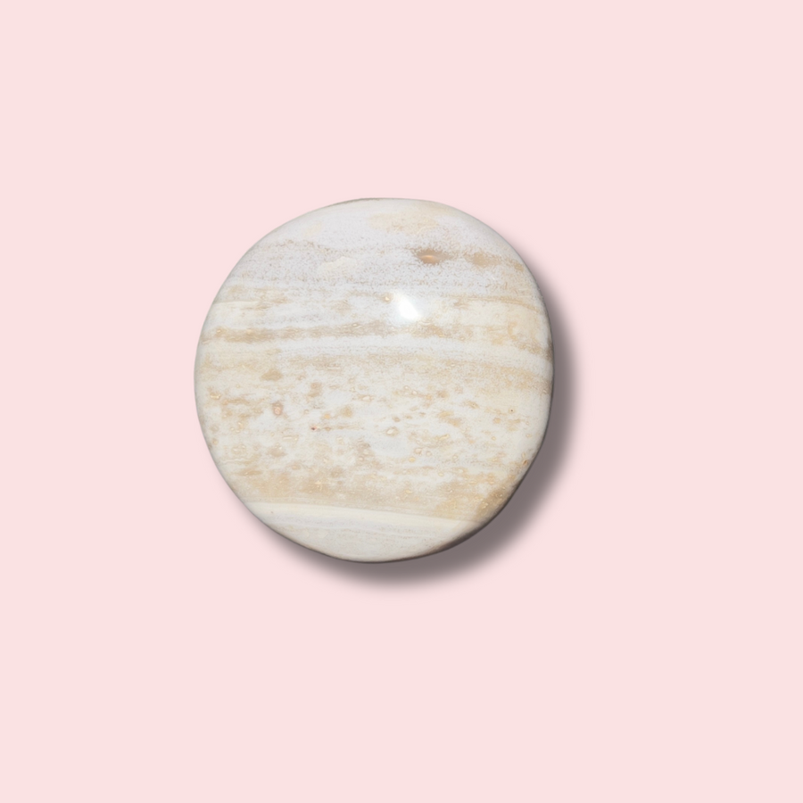Pastel Banded Sea Jasper Palm Stone - Made in Mother Nature
