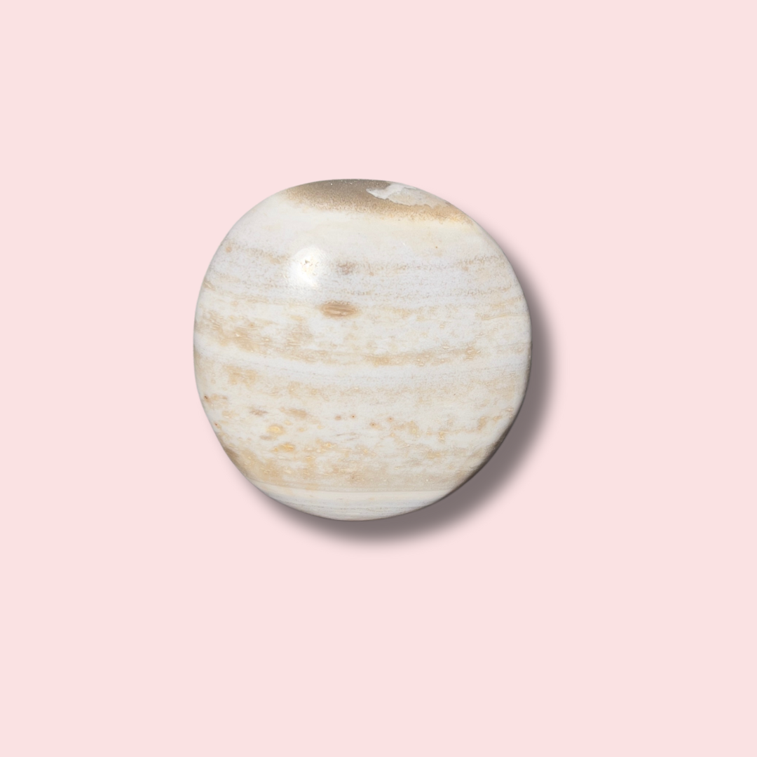 Pastel Banded Sea Jasper Palm Stone - Made in Mother Nature