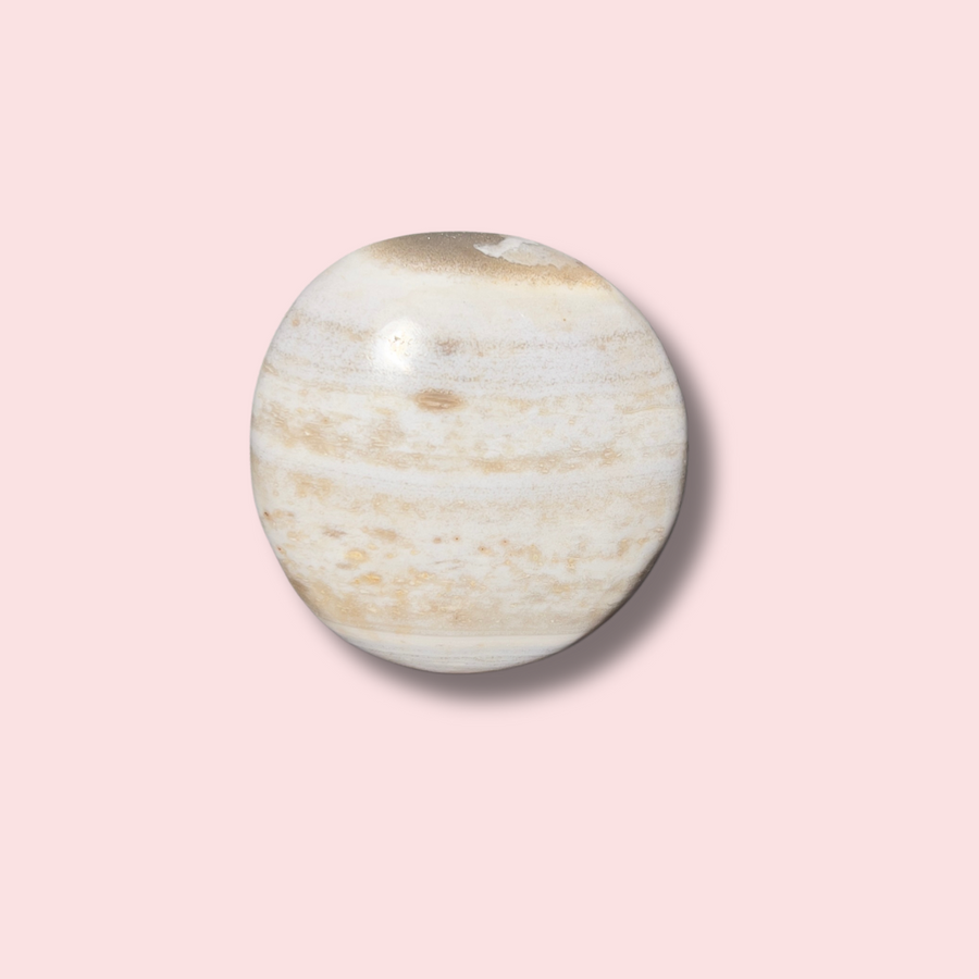 Pastel Banded Sea Jasper Palm Stone - Made in Mother Nature