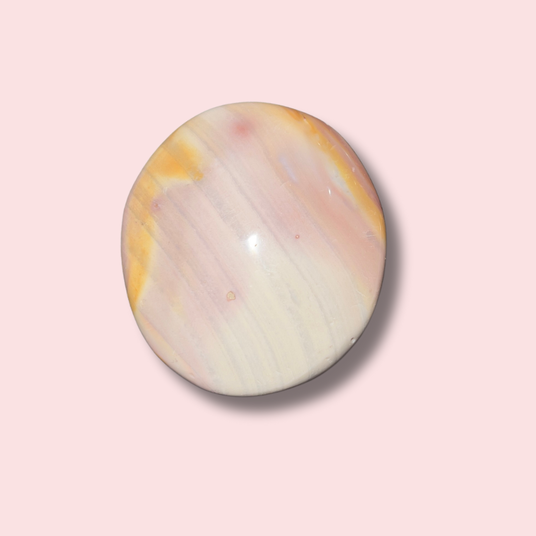 Stunning Pastel Striped Sea Jasper Palm Stone - Made in Mother Nature