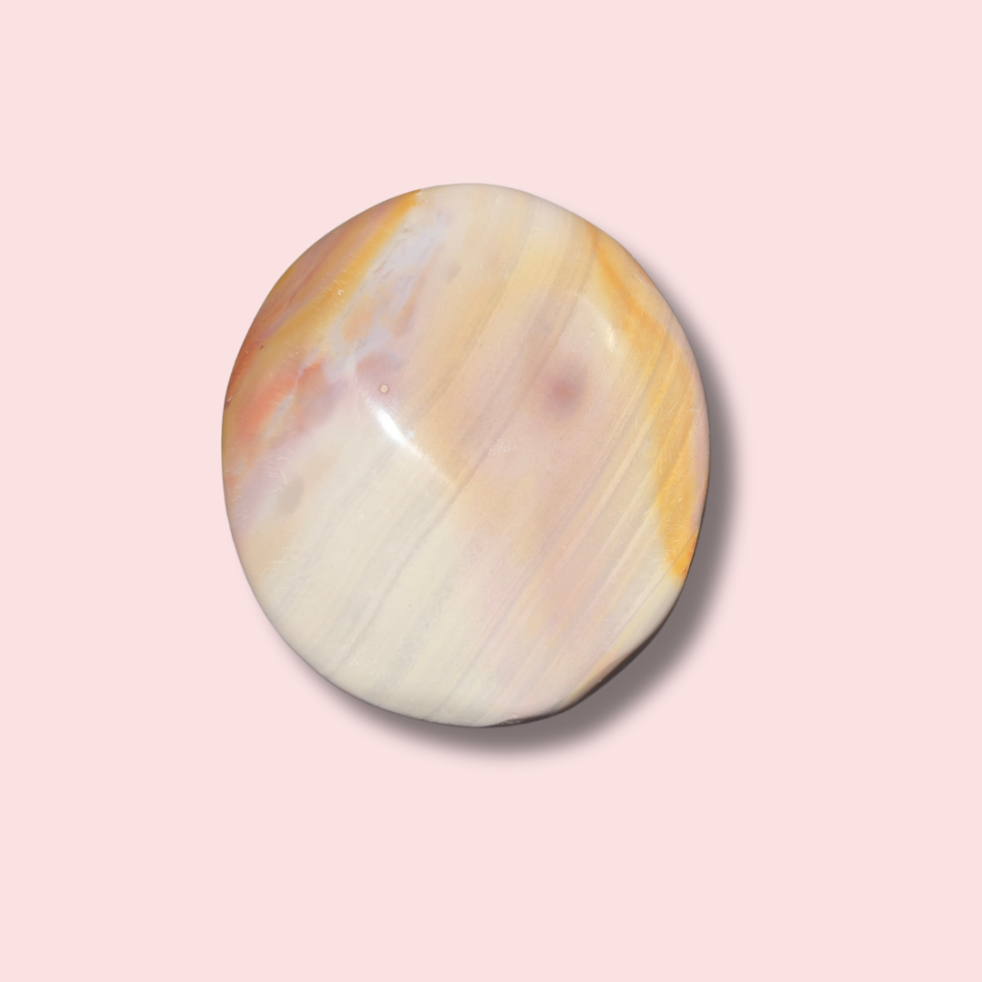 Stunning Pastel Striped Sea Jasper Palm Stone - Made in Mother Nature