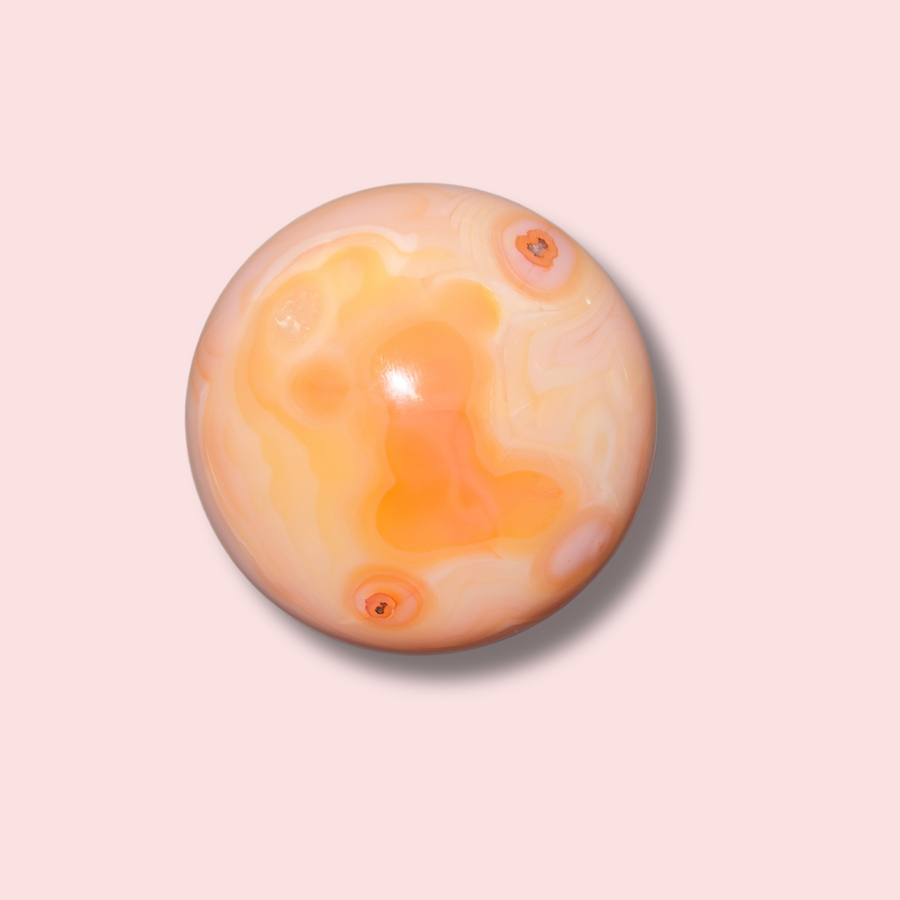 Pastel Pink Banded Carnelian Sphere - Made in Mother Nature