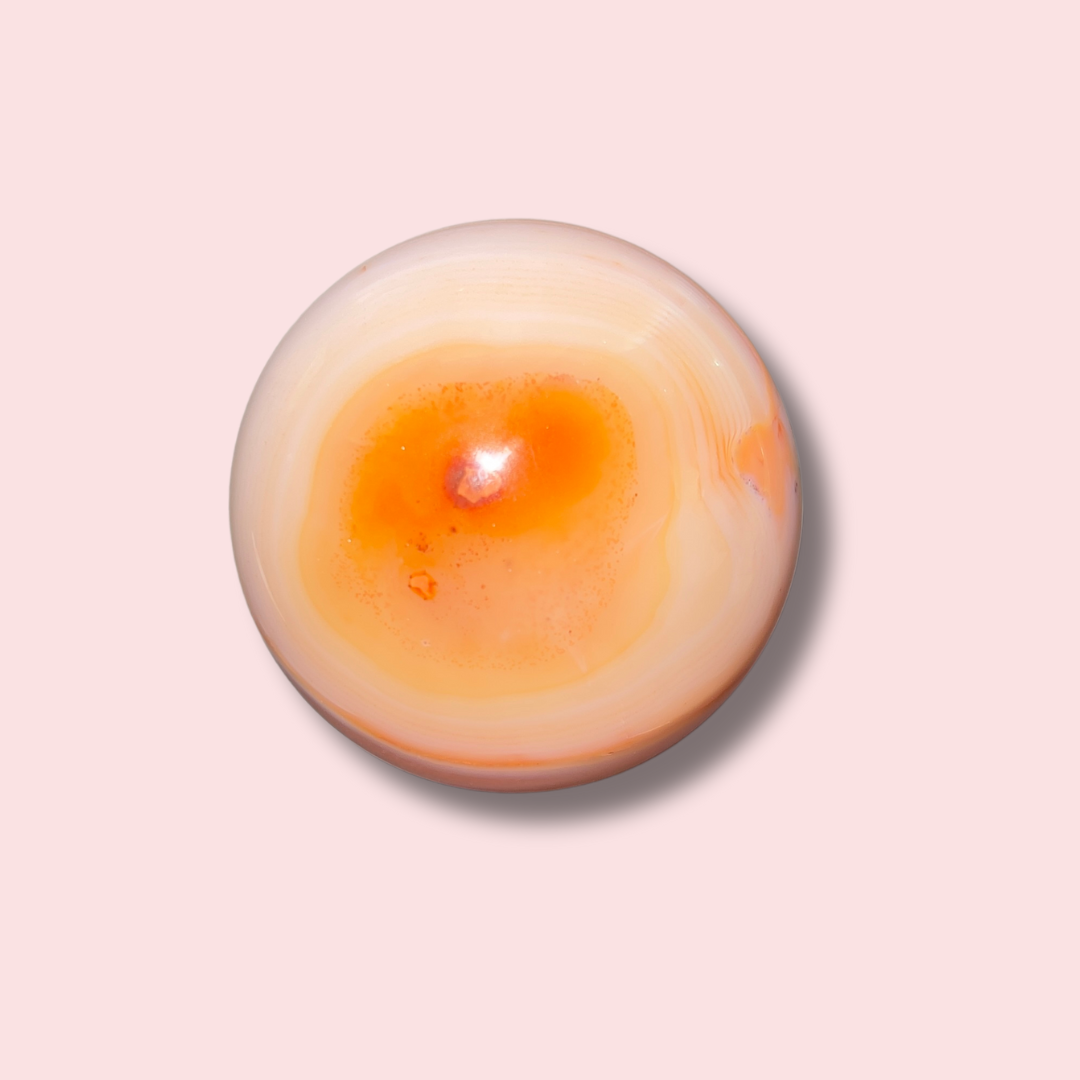 Gorgeous Peach Banded Carnelian Sphere - Made in Mother Nature
