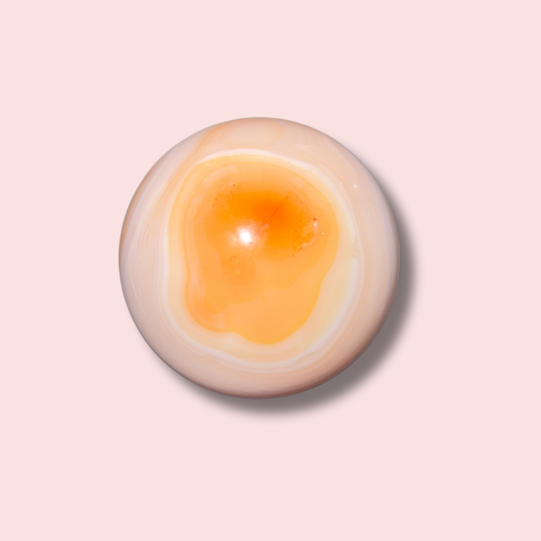 Gorgeous Peach Banded Carnelian Sphere - Made in Mother Nature