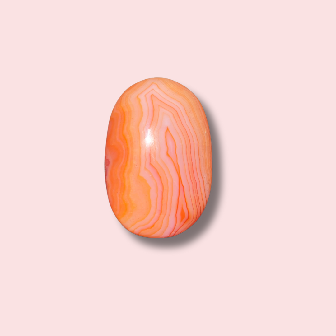 Beautiful Banded Carnelian Palm Stone - Made in Mother Nature