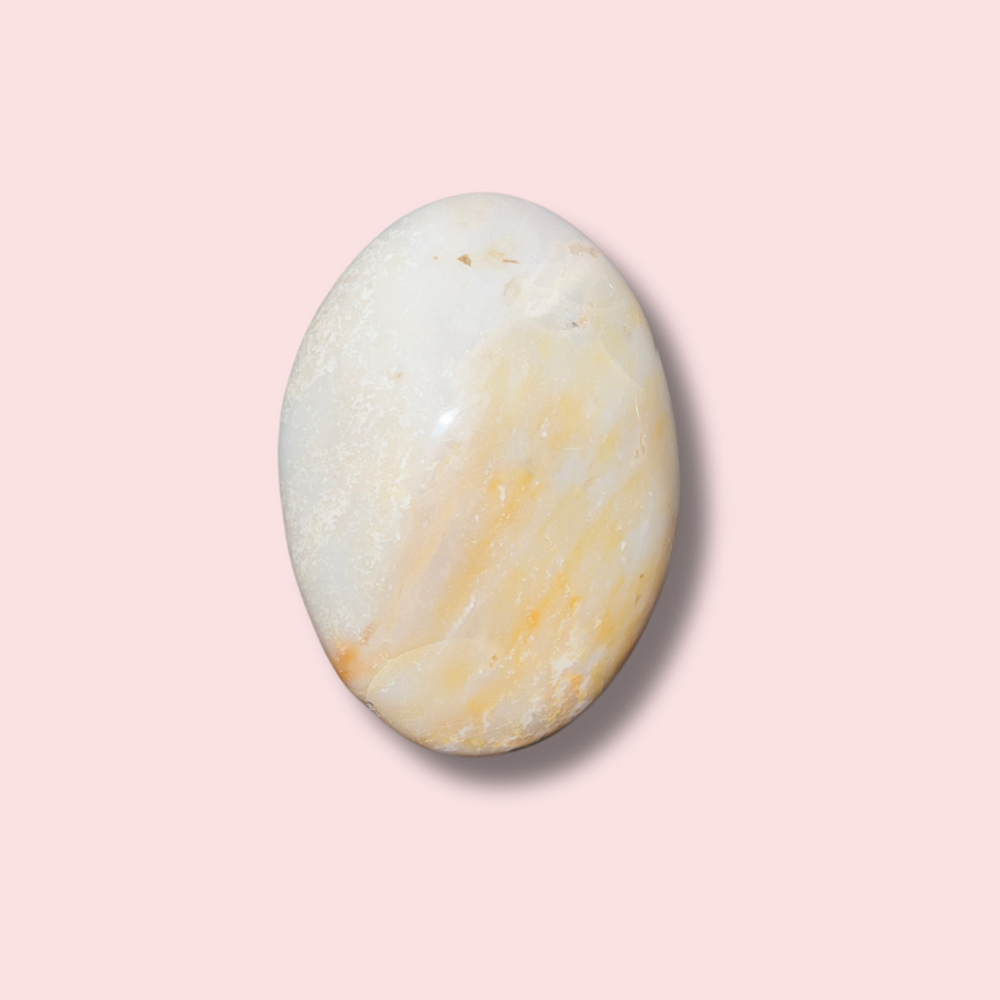 Pastel Blue & Yellow Sea Jasper Palm Sfone - Made in Mother Nature