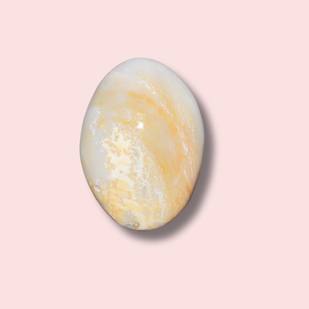 Pastel Blue & Yellow Sea Jasper Palm Sfone - Made in Mother Nature