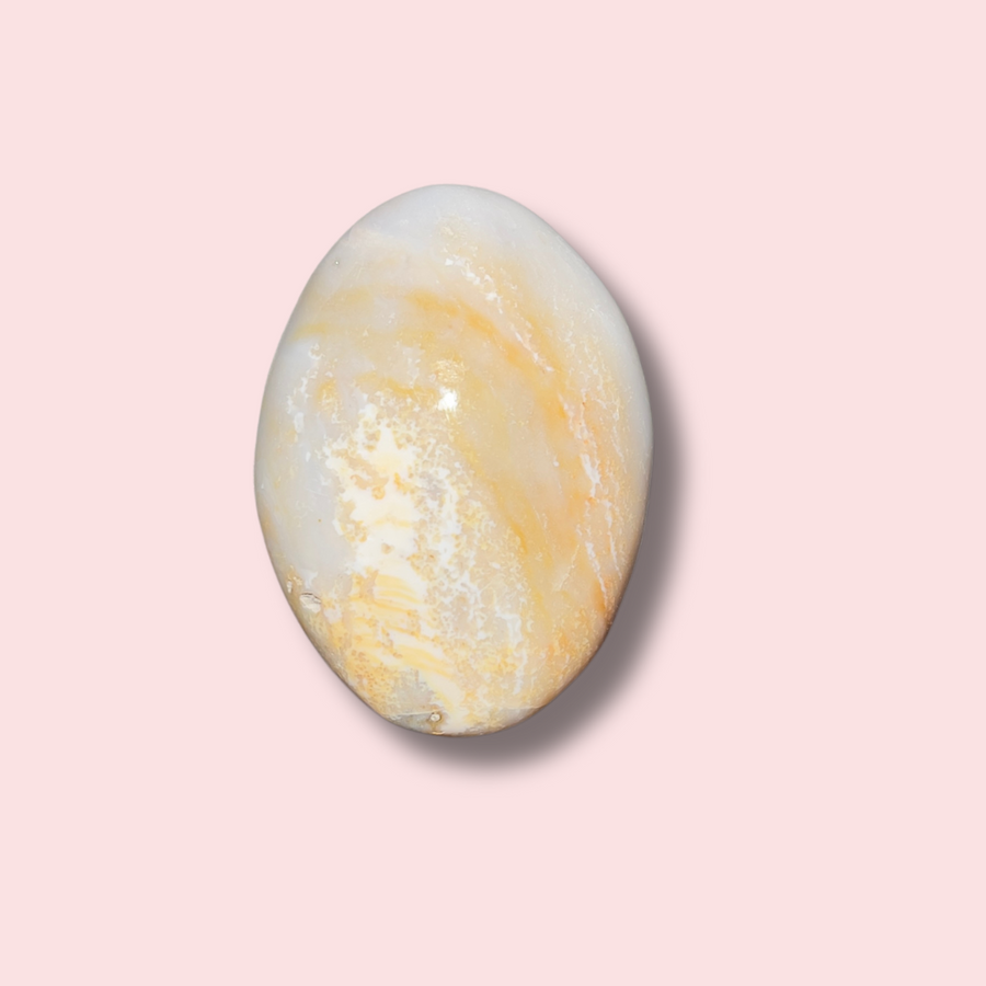 Pastel Blue & Yellow Sea Jasper Palm Sfone - Made in Mother Nature