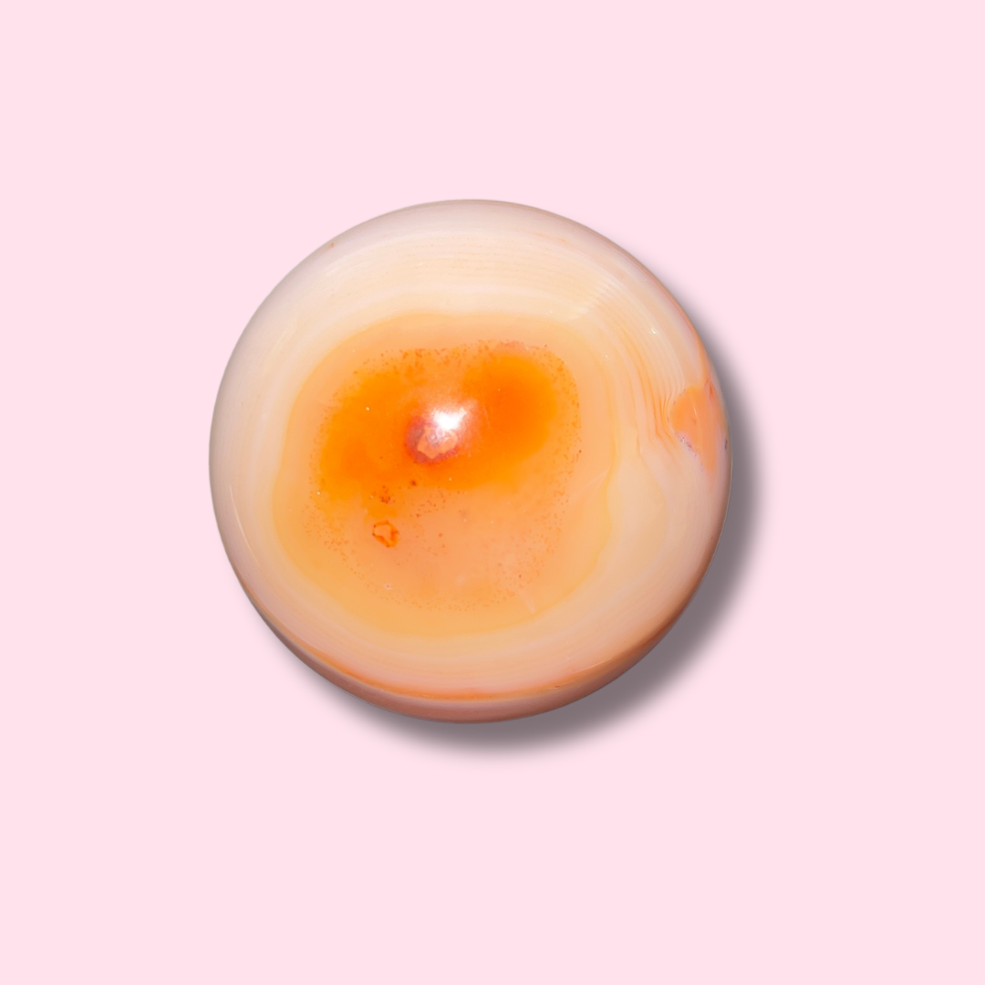 Gorgeous Peach Banded Carnelian Sphere - Made in Mother Nature