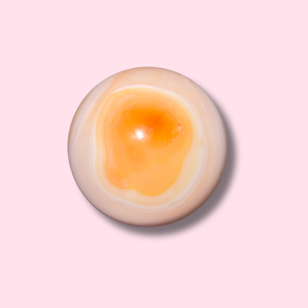 Gorgeous Peach Banded Carnelian Sphere - Made in Mother Nature