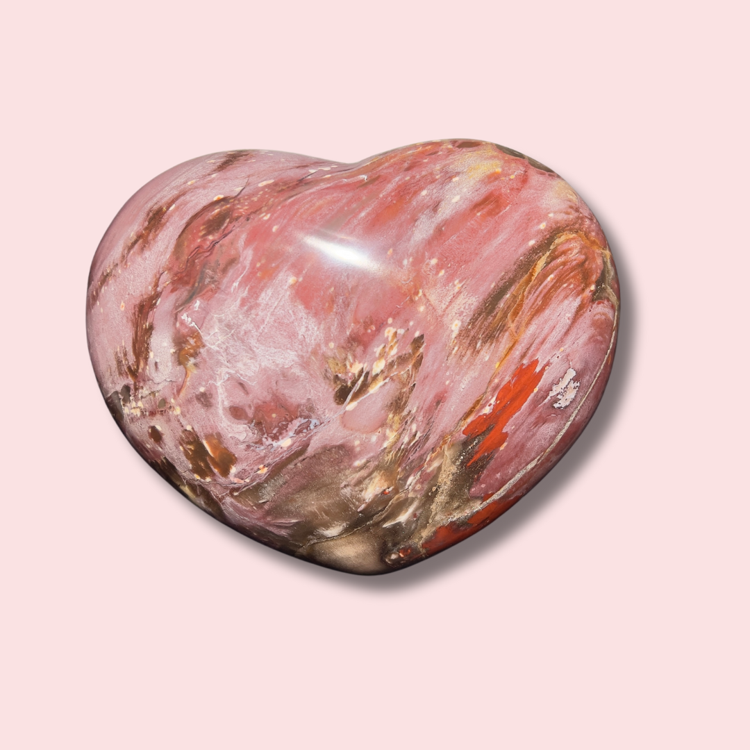 Stunning Pink &quot;Galaxy&quot; Petrified Wood Heart - Made in Mother Nature