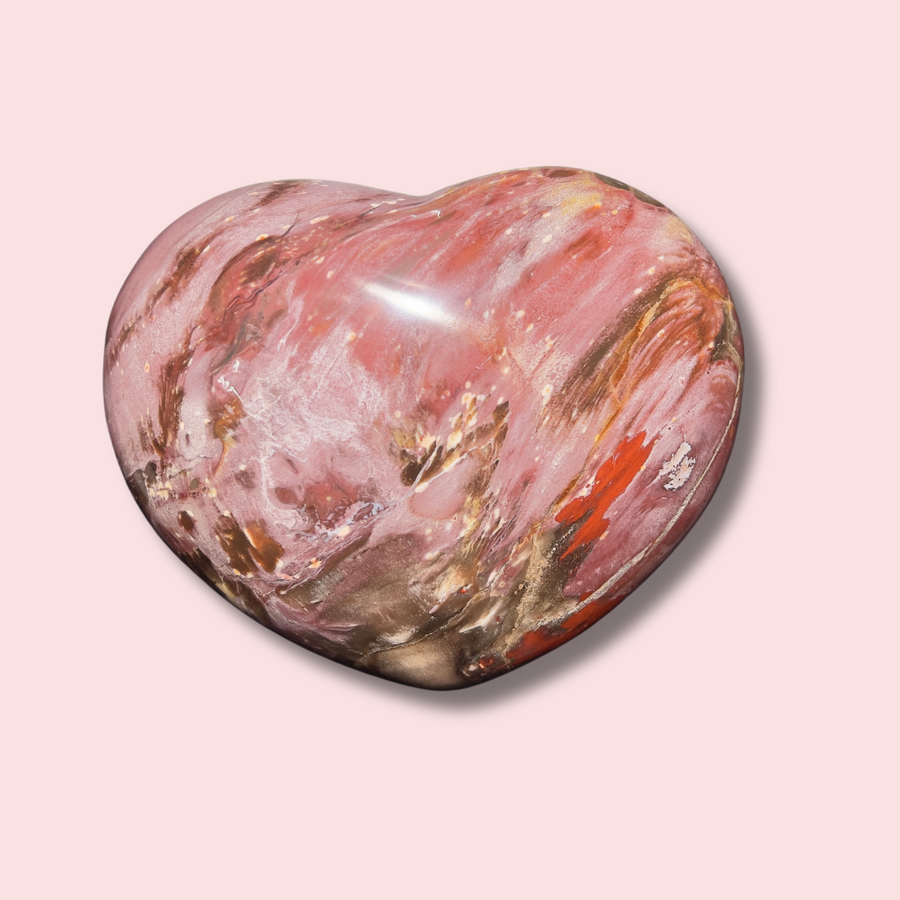 Stunning Pink "Galaxy" Petrified Wood Heart - Made in Mother Nature