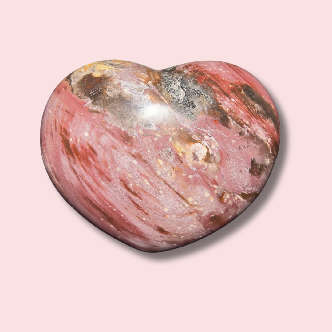 Stunning Pink &quot;Galaxy&quot; Petrified Wood Heart - Made in Mother Nature