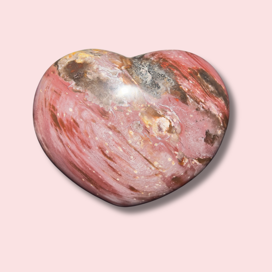 Stunning Pink "Galaxy" Petrified Wood Heart - Made in Mother Nature