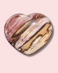 Beautiful Pink "Chocolate" Banded Petrified Wood Heart - Made in Mother Nature