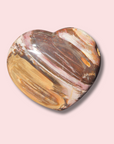 Beautiful Pink "Chocolate" Banded Petrified Wood Heart - Made in Mother Nature