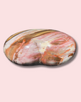 Beautiful Pink "Chocolate" Banded Petrified Wood Heart - Made in Mother Nature