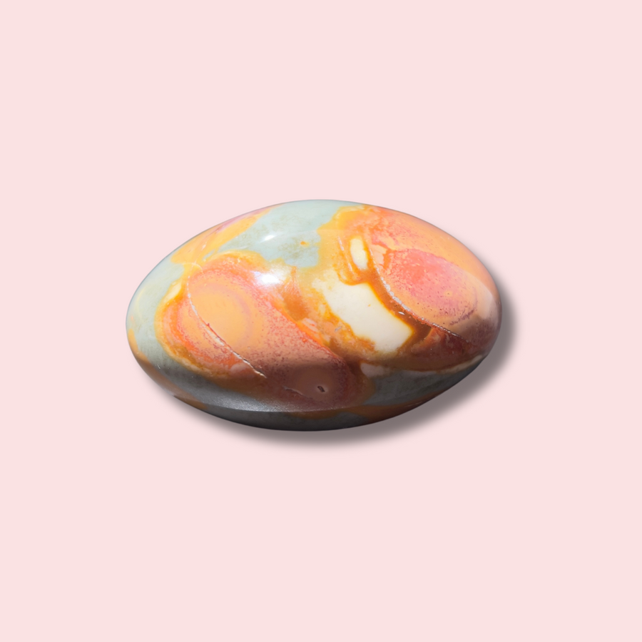 Beautiful Blue Polychrome Jasper Palm Stone - Made in Mother Nature