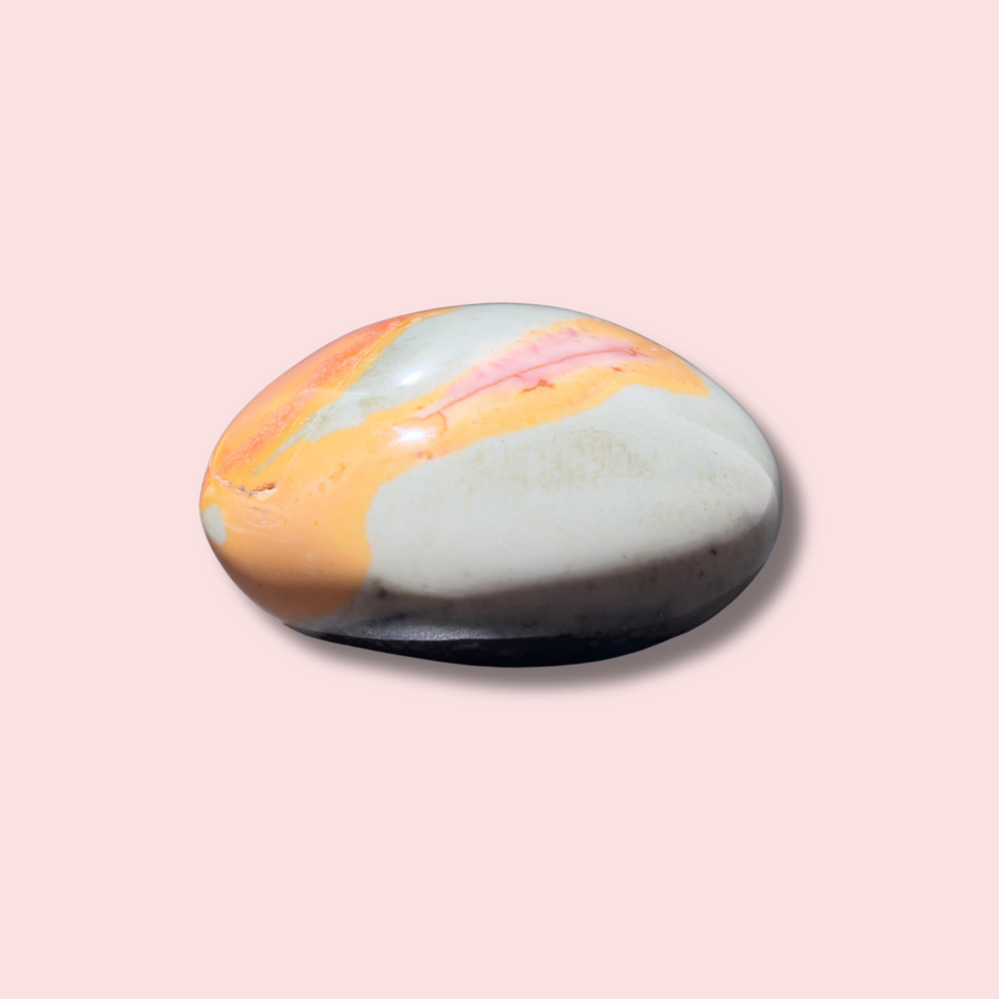 Beautiful Blue Polychrome Jasper Palm Stone - Made in Mother Nature