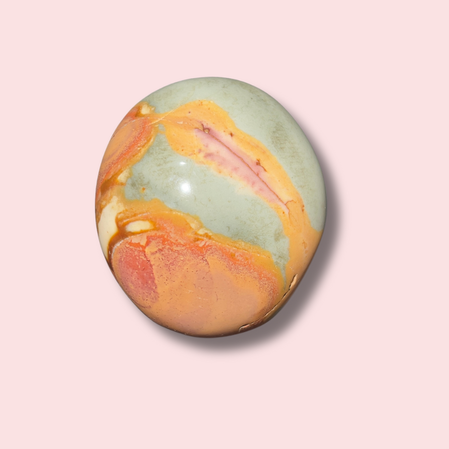 Beautiful Blue Polychrome Jasper Palm Stone - Made in Mother Nature