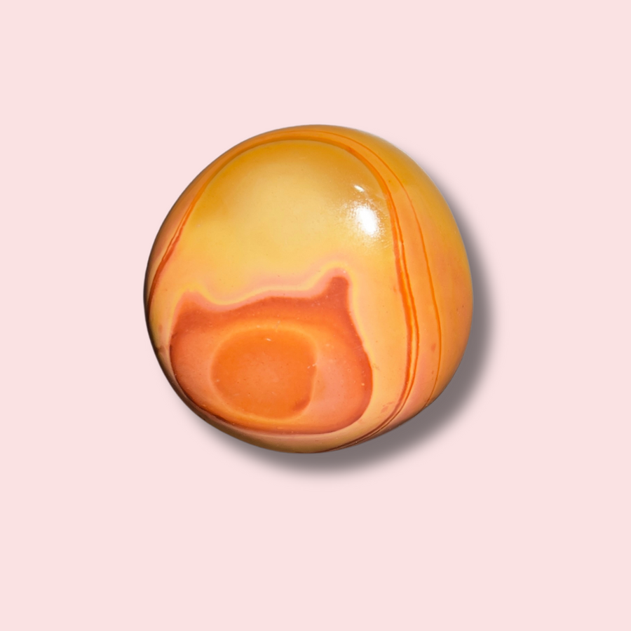 Unique 70s Vibe Polychrome Jasper Palm Stone - Made in Mother Nature