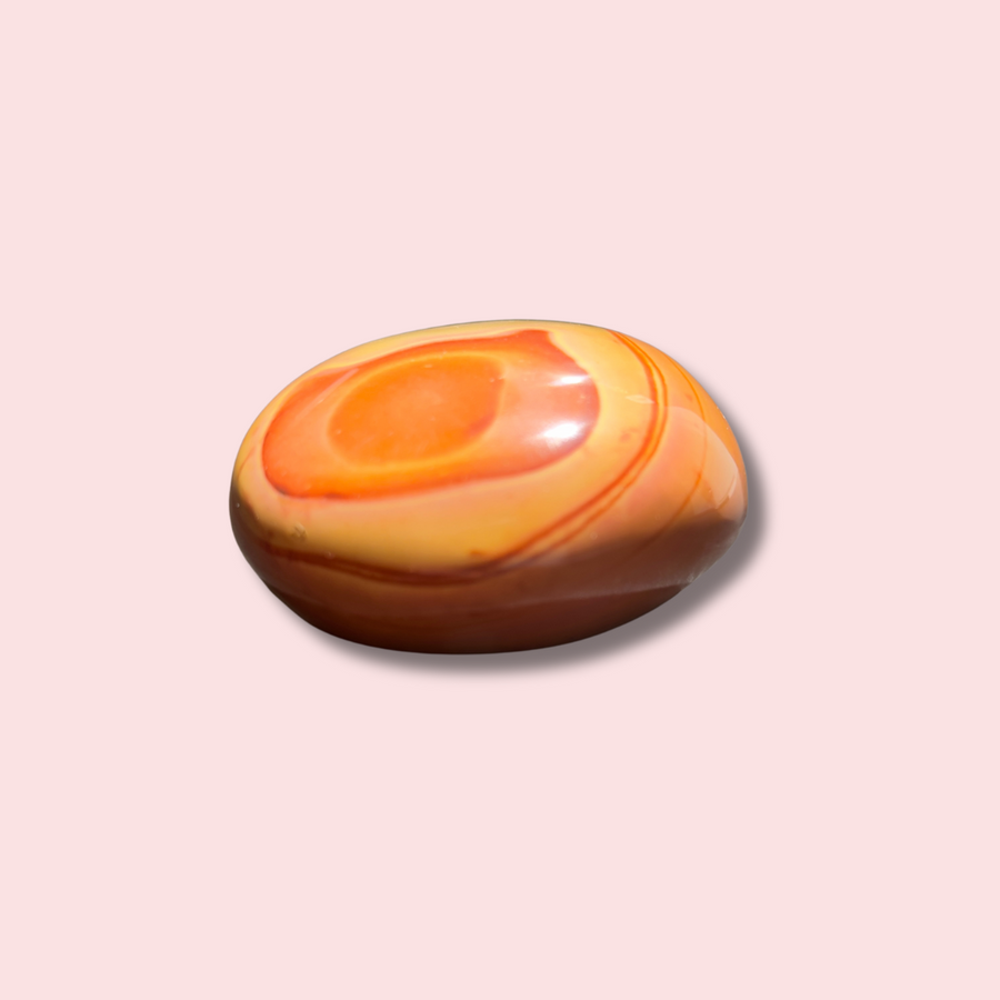 Unique 70s Vibe Polychrome Jasper Palm Stone - Made in Mother Nature