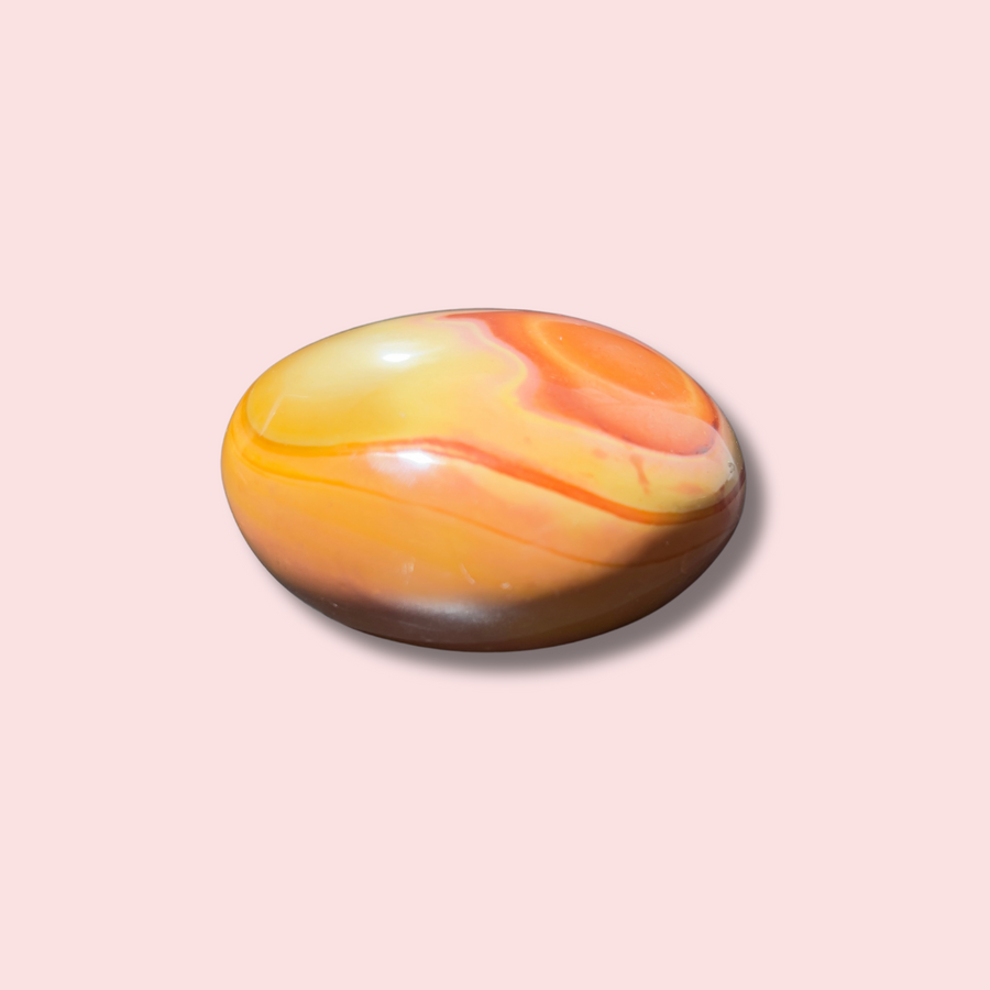 Unique 70s Vibe Polychrome Jasper Palm Stone - Made in Mother Nature